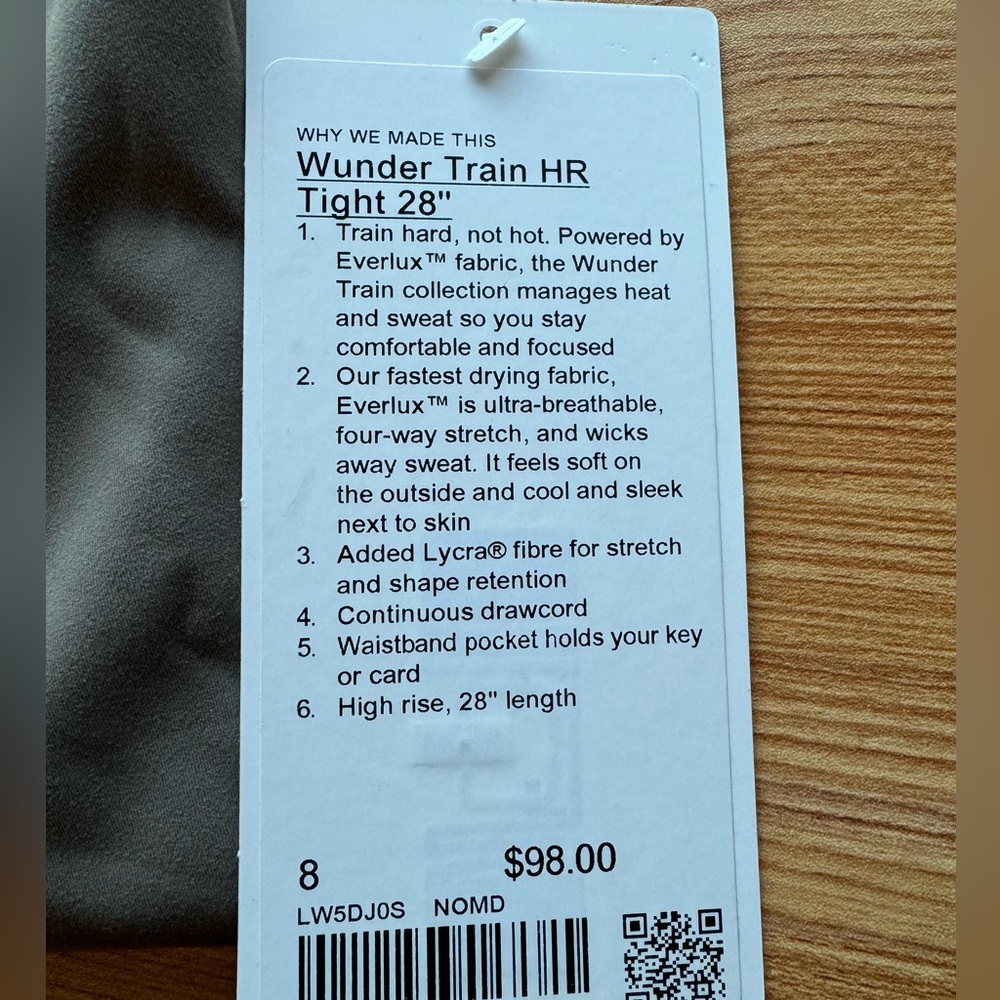 Lululemon Wunder Train HR Tight 28” Size: 8 - Picture 6 of 6